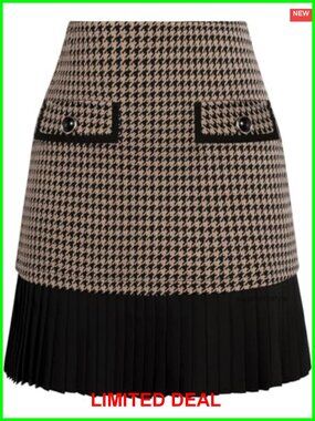 Plaid Mini Skirt High Waist Pleated A-Line